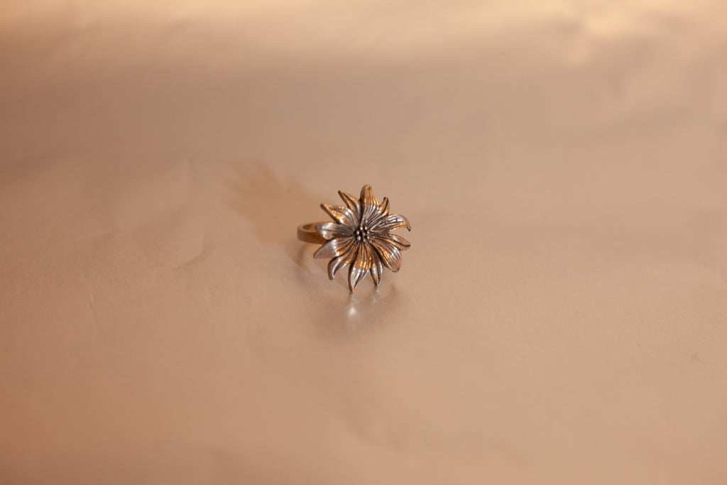 Anello in argento forma di fiore