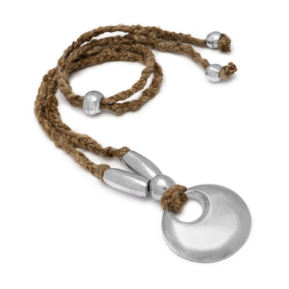 PENDENTE SETA GREZZA TONDO FORATO